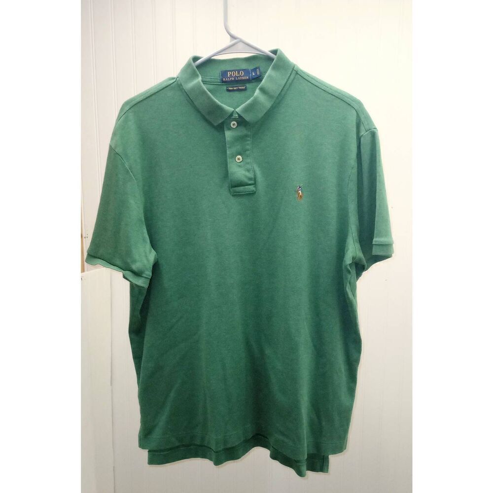 Polo by Ralph Lauren, green short sleeve polo shirt . 100% Pima cotton. size L